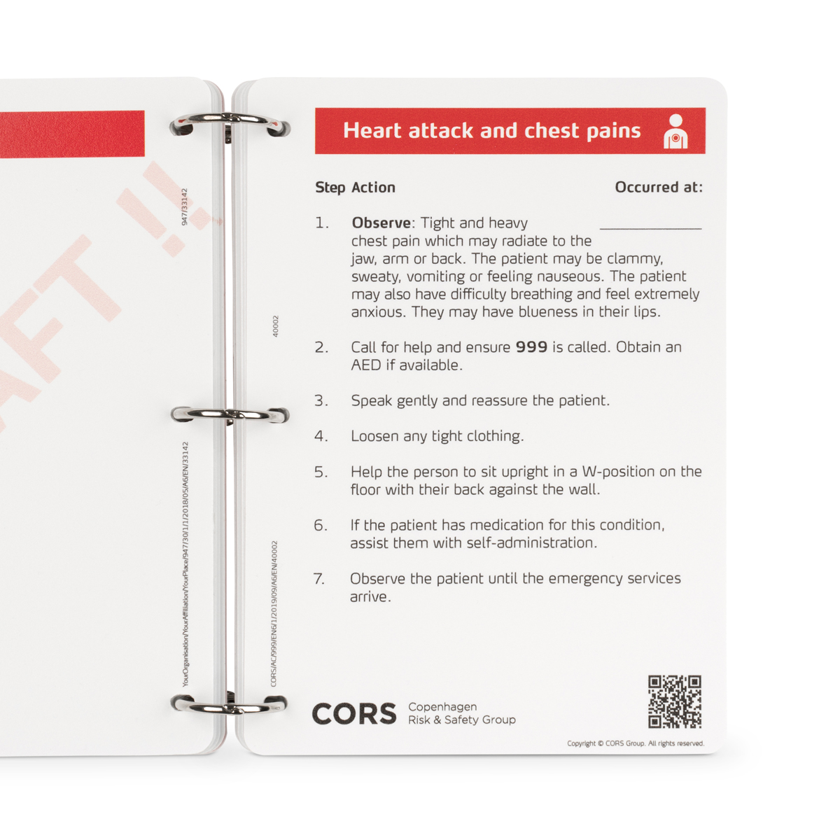 Standard Actioncards for safe first aid Actioncards®